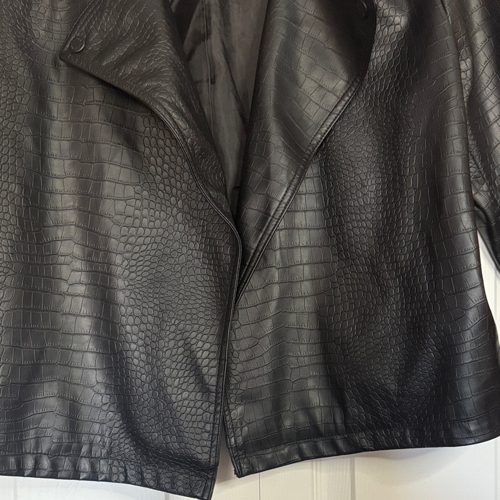 Marc New York Black Crocodile-Patterned Women's Jacket size S - Picture 5 of 10